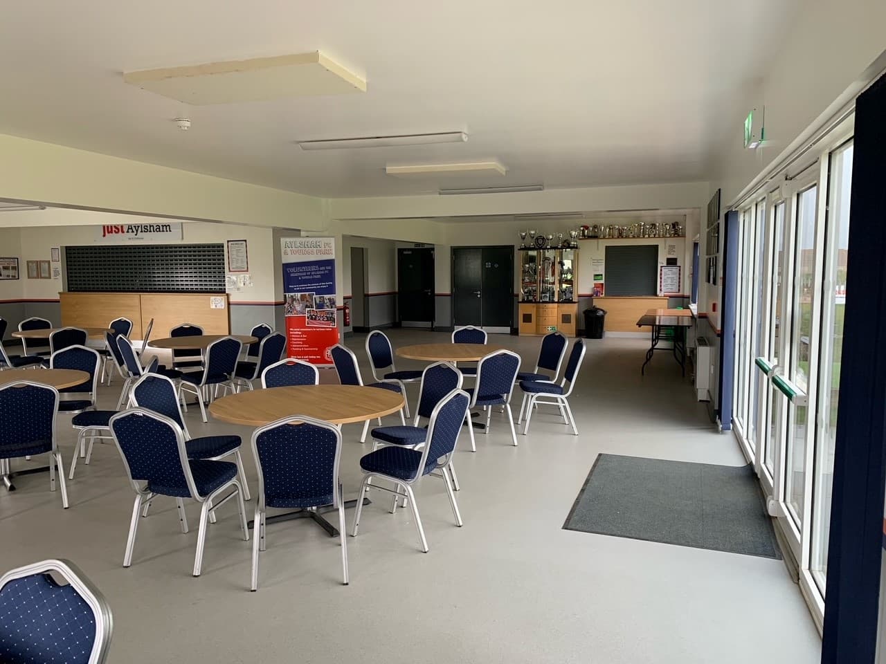 The community room looking towards the bar and kitchen